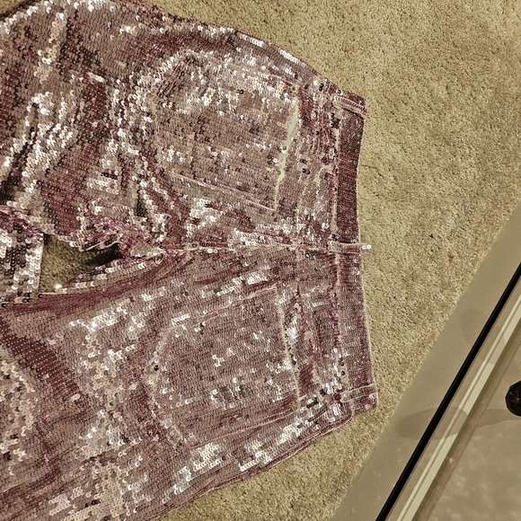 Sequin pink jeans kid 16 years size . Fit women size 6 or 8 . New - Picture 10 of 11